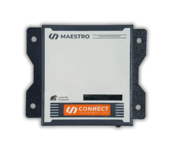 M-Connect gateway without display, wired into a machine panel